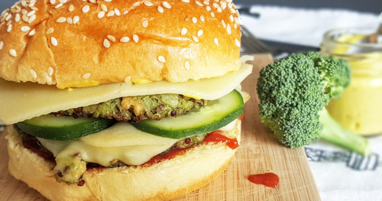 Double veggie burger au brocoli et quinoa