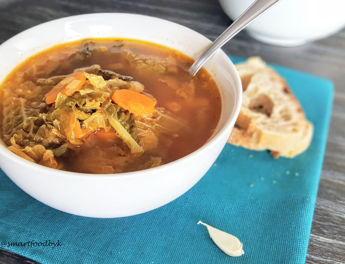 Thick comforting cabbage soup