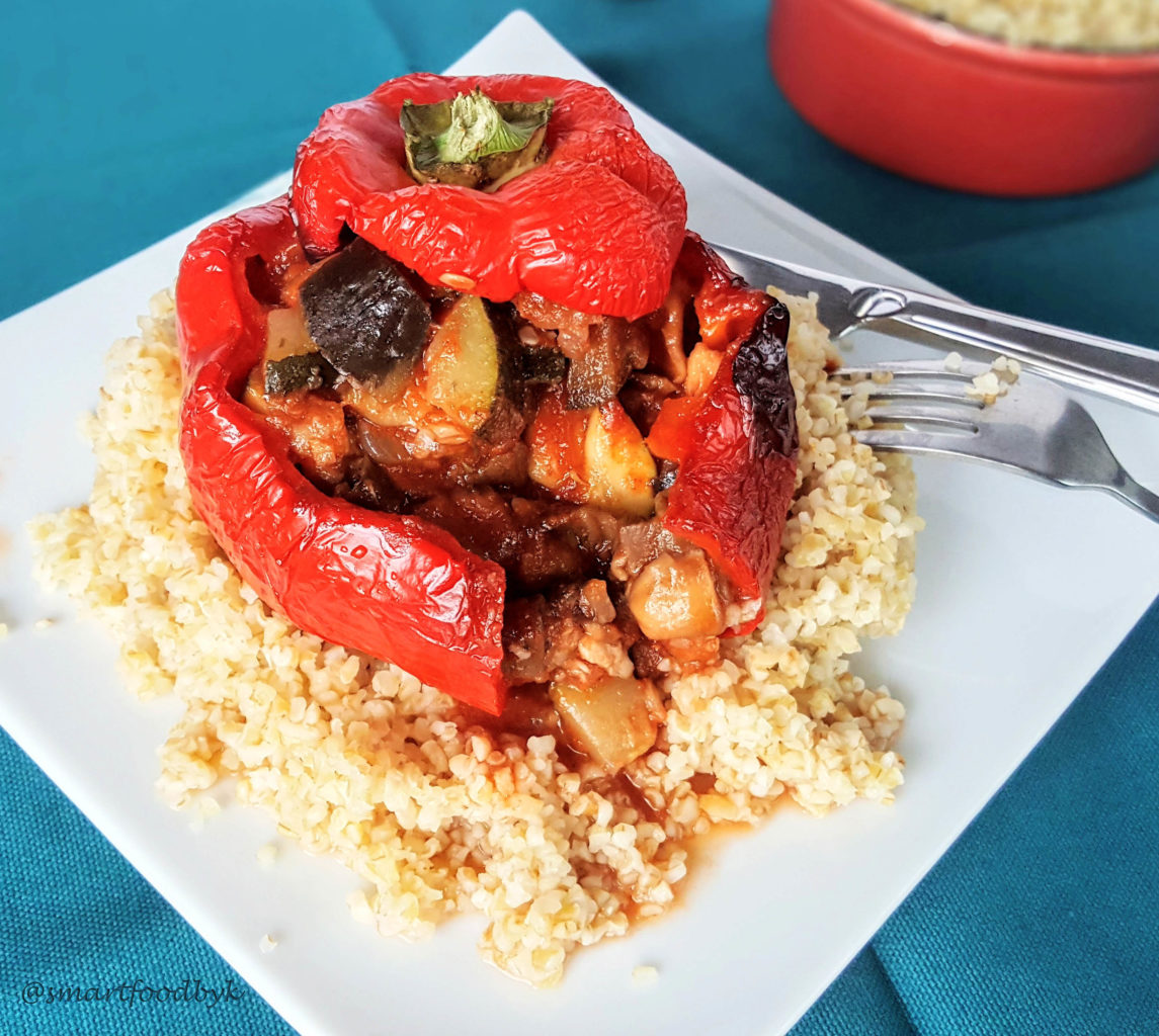 Poivrons farcis aux légumes méditerranéens