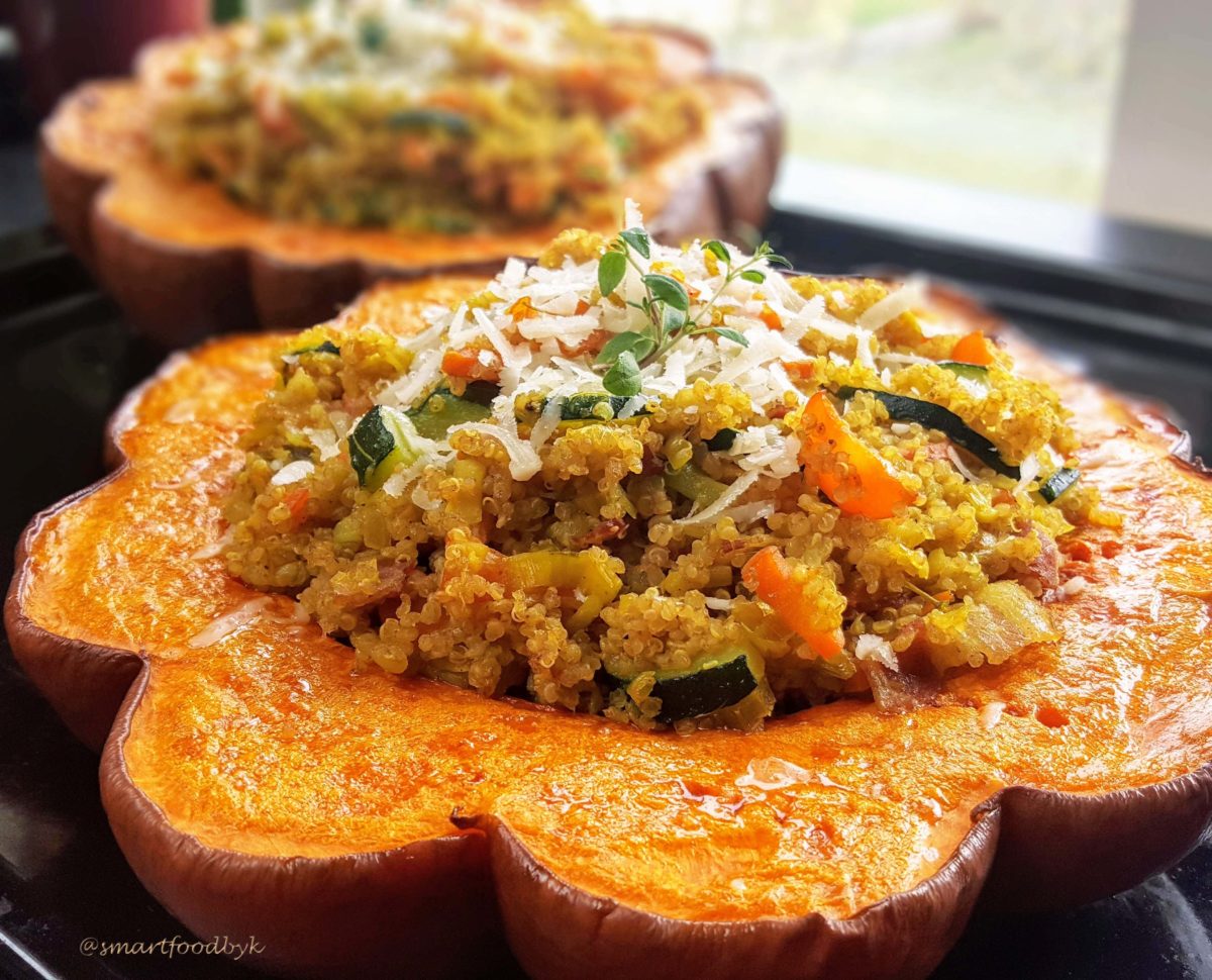 Courge musquée farcie aux petits légumes et quinoa