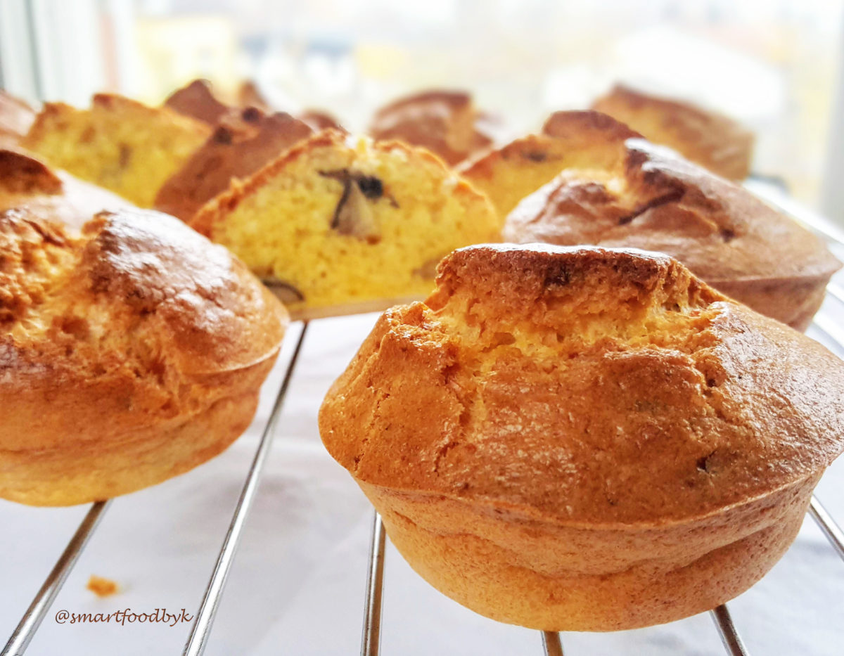 Muffins a la polenta, halloumi et champignons