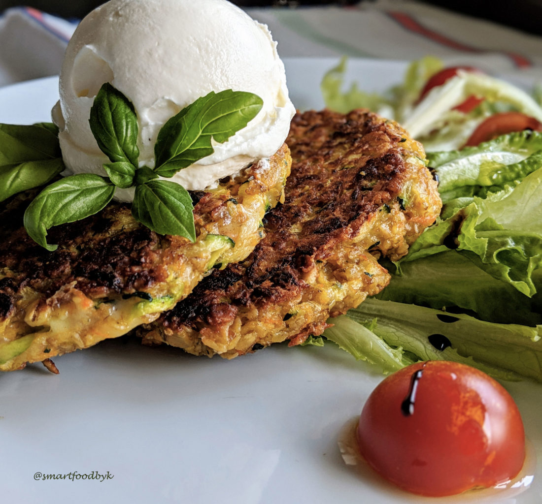 Steaks veggie de courgette, carotte et flocons d’avoine