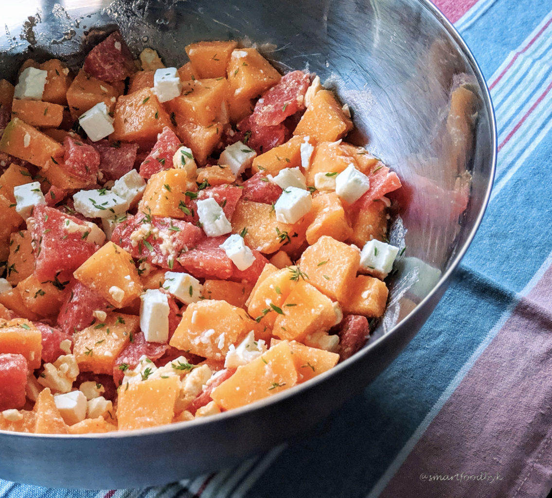 Summer melon and feta salad